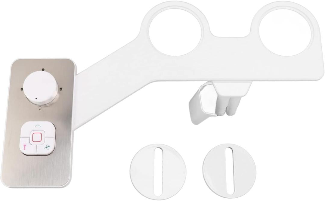 Non Electric Bidet Toilet Seat Attachment, Double Nozzle Slim Design Self Cleansing Feminine Butt Wash Bidet Attachment 7/8 Inch Tee