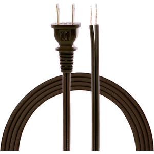 GE Power Gear 8 Ft Lamp Cord, Polarized Molded Plug, 2-Prong, DIY Repair/Replacement, UL Listed, Brown, 54616