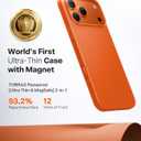 TORRAS Magnetic Slim-Fit for iPhone 17 PRO MAX Case, Ultra-Thin 17 ProMax Phone Case Compatible with MagSafe, Light Anti-Scratch Matte Hard PC Bayer 6.9 inch OriginFit, Glossy Orange