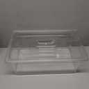 Polycarbonate Food Pans with Lids & Drain Rack, NSF Clear Plastic Food Prep & Buffet Pans for Restaurant, 26 qt