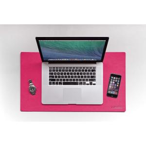 24" x 14" Leather Desk Pad - SKIDSTOP Ultra Smooth Executive Blotter and Protective Mat Large Mouse Pad for Office, School, Home, Remote Business  Pink