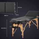 BestMassage Massage Bed Portable Massage Table 3 Folding Lash Bed Height Adjustable 24 Inch Wide Spa Table with Non-Woven Bag for Spa Footmassage Facial CareSpa Tattoo