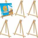 6 Pack 9 Inch Wood Easels, Tripod, Table Top Easels for Painting, Art Craft Painting Easel, Kids Student Tabletop Easels for Painting, Photos Mini Display Tripod