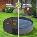 Round Dog Pool Cover, Foldable Pet Swimming Pool Cover, Waterproof Dustproof and Washable Pool Protective Cover with Drawstring Design, 80 x 12 Inches