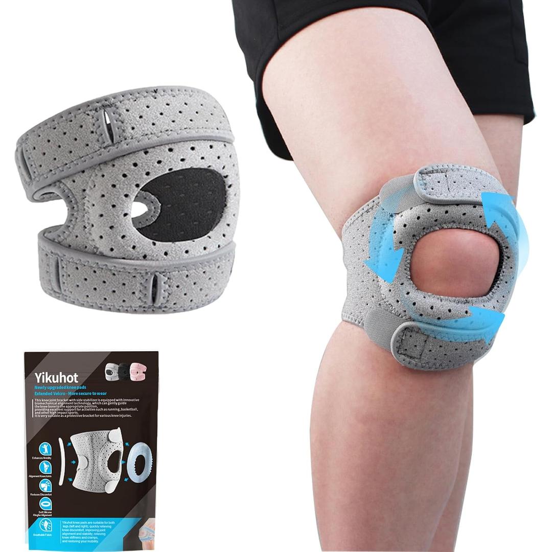 Knee Brace for Women/ Men, 2025 New Upgraded Extended Edition Knee Braces, Adjustable Knee Support, Patellar Tendon Support Strap, Knee Wraps for Pain Relief for Meniscus Tear Knee Pain Arthritis Pain Injury Recoverys(Gray) (Large)