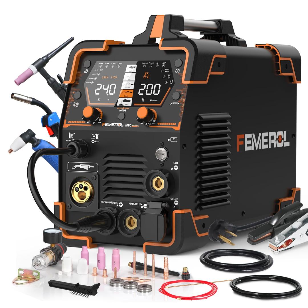 FEMEROL Plasma Cutter Welder Combo Gas MIG/Gasless MIG/HF TIG