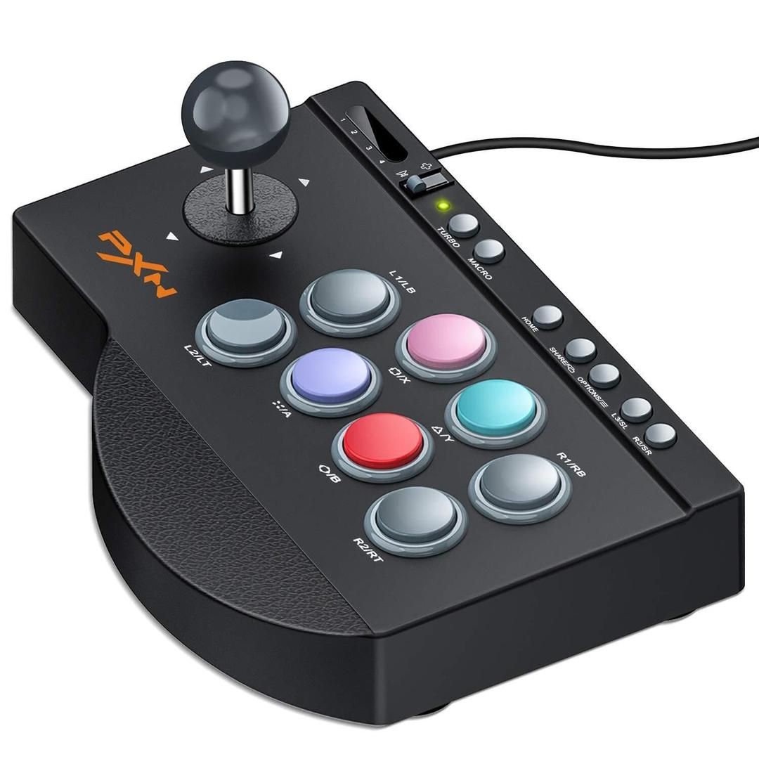 PXN 0082 Arcade Stick PC Street Fighter USB Arcade Stick, Compatible with Xbox One, Xbox Series, PS3, PS4, Switch, and Window PC