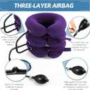 Jaximy Neck Stretcher, Cervical Traction Device, Neck Traction Device, Neck Pain Relief, Adjustable Inflatable Neck Brace & Neck Stretcher Cervical Traction, Neck Decompression Home Use (Purple)
