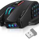 UtechSmart Venus Pro RGB Wireless MMO Gaming Mouse, 16,000 DPI Optical Sensor, 2.4 GHz Transmission Technology, Ergonomic Design, 16M Chroma RGB Lighting, 16 programmable Buttons, Up to 70 Hours