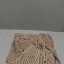 Floerns Women's Crochet Cover Up Long Sleeve Hollow Out Bikini Swimsuit Beach Cover Up Swimwear (Large, Camel Beige)