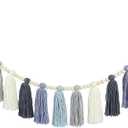 DrCor Blue Tassel Garland  Boho Party Decor for Baby Shower, Birthday, Nursery, Kids Room, Back to School, Classroom Wall Hanging