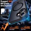 MOZOTER for iPhone 17 Case with Kickstand,[Compatible with MagSafe] [12FT Military Grade Protection] Slim Translucent Matte Shockproof Phone Case,6.3",Black