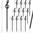 Lincia 24 Pcs Musical Note Ballpoint Pens 0.7 mm Black Ink Music Note Shaped Decorative Pens for Student and Music Teacher Gifts, Party Favors