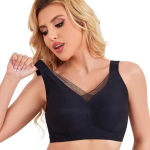 Minimizer Bras for Women Wireless Sports Bras with Support Comfortable Smoothing Everyday Bra (32C-46DD)