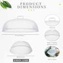 Hicarer 8 Pcs Metal Mesh Screen Food Cover for Outdoors Set Including Extra Large 18.5 in Mesh Food Tents for Outdoor Pcs 11 in Large Dome Picnic Covers (White)