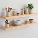 Homeforia 30 Inch Floating Shelves, High-End Solid Pine Wood, Set of 2
