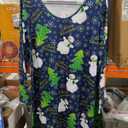 Women’s Christmas Ugly Santa Patterns Printed Crew Neck A-Line Dresses Casual Floral Novelty Dress, S