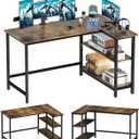WOODYNLUX L Shaped Desk - 39" Home Office Computer Desk with Shelf, Gaming Desk Corner Table for Work, Writing and Study, Space-Saving, Rustic Brown (39", Rustic Brown)