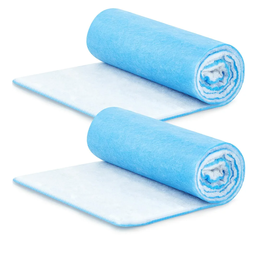 2 Rolls of 114 x 24 Inch Air Vent Filters Blue and White