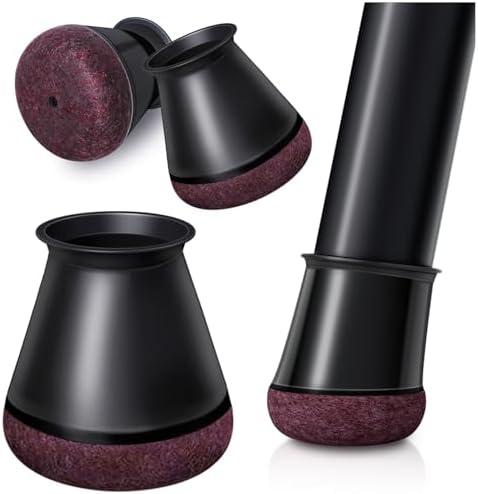 OCONDA 24PCS Chair Leg Floor Protectors Extra Small Round, Black Furniture Pads for Hardwood Floors, Silicone Chair Leg Cups with Wrapped Felt, Anti-Scratch, Reduce Noise, Fit: 0.5''-0.75''