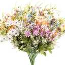 6 Bundles Wildflowers Artificial Flowers Outdoor Fake Daisy UV Resistant Silk Wild Flower Bouquets Bulk Faux Plants Plastic Greenery for Decoration vase Floral Arrangements Home Dcor (Mix Color)