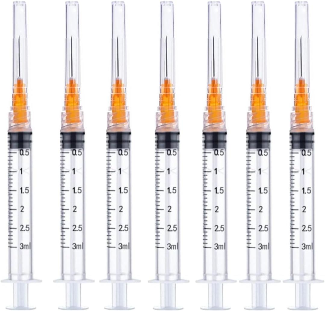 3ml 25 Gauge 5/8 Inch Sample Measuring Dispensing Lab Utensils, for Industrial, Scientific and Experiments Research, Pack of 100