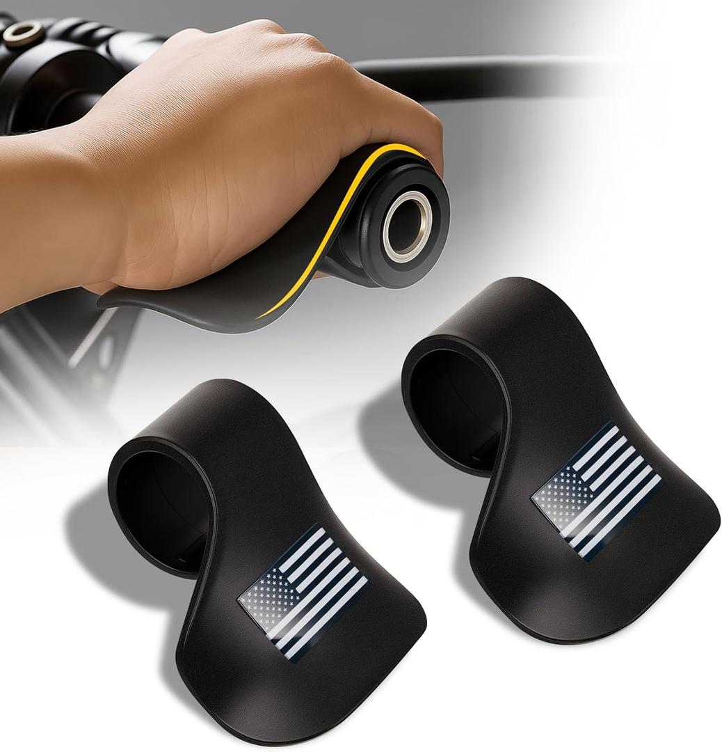 BBTO 2 Pcs Black Throttle Mounted Motorcycle Cruise Assist Wrist Hand Grips Handlebar, Motorcycle Throttle Mounted Assist Oil Control ABS, American Flag Decal, for Scooters, Electric Bike(Black)