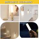 LANDGOO Wooden Motion Sensor Night Lights Magnet Body Sensor Hallway Night Lights Rechargeable Led Light Portable Stairway,Wall Sconce Battery Powered Cabinet Lights (Small, White Ash Wood)