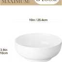 MALACASA Serving Bowls, 114 OZ(10") Extra Large Salad Bowls Set of 2, Porcelain White Serving Bowls for Salad, Soup, Pasta and Dinner, Large Ceramic Bowl Set for Entertaining, Series REGULAR