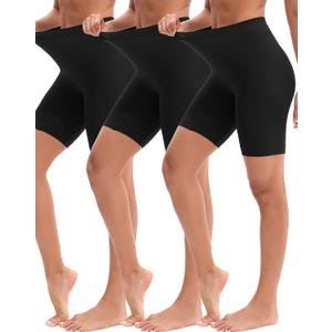 INNERSY Women's Slip Shorts for Under Dresses High Waisted Shorts 2-Pack (Black, XS)