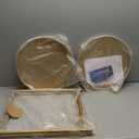 TeoKJ 2 Tier Gold Side Table, Folding Round Metal End Table Small Nightstand with Two Removable Tray for Bedroom Living Room Small Spaces Bedside Gold