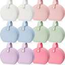 Weysat 12 Pack Travel Jewelry Case Bridesmaid Gifts Box Bulk Small Leather Earring Organizer for Women Proposal Return Gift (White,Pink,Green,Blue,Purple,Dark Pink)