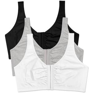 Fruit of the Loom Women's Multi-Pack Front Closure Cotton Bra