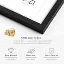 Picrit 12x16 Picture Frame Set of 2, Solid Wood and Black Backboard, Displays 8.5 x 11 with Mat or 12x16 Without Mat, Wall Mounted, Multi-Piece Wall Gallery Photo Frames for Home Decor, Black Wood Grain