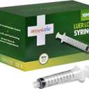 10ml Luer Lock Syringe (No Needle) - Sterile, Individually Wrapped - 100 Pack - for Professional & Personal Use