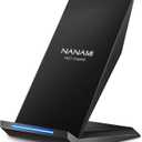 Fast Wireless Charger, NANAMI Qi Certified Wireless Charging Stand Compatible iPhone 17/17 Air/16/15/15 Pro/15 Plus/15 Pro Max/14/13/12, for Samsung Galaxy S25/S24/S23/S22/S21 and Qi-Enabled Phone (Classic Black)