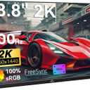 Kenowa 23.8" 2K Large Portable Monitor 100Hz IPS QHD 2560x1440 Freesync Gaming Monitor External Display with Type-C HDMI Dual Speakers Adjustable Stand for PC Computer,Laptop,Mac,Phone,Game Consoles