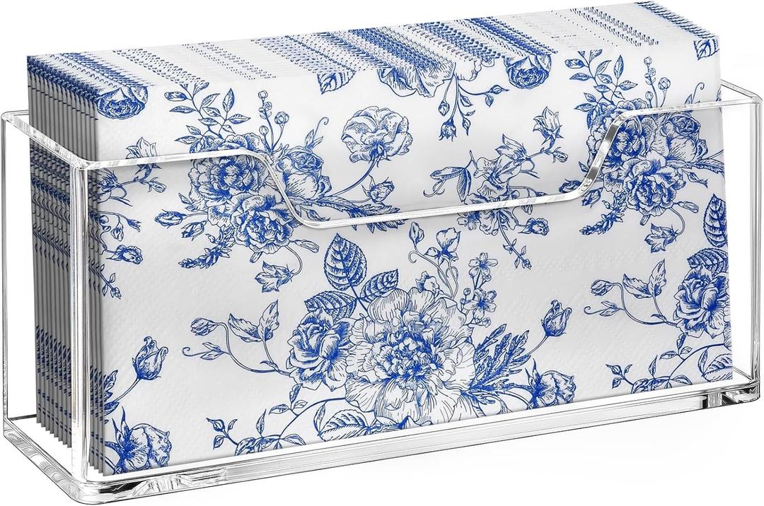 Acrylic Guest Towel Holder for Bathroom, Clear Waterproof Splashing Vertical Napkin Holder for Kitchen, Disposable Hand Towel Holder, Modern Dining Table Napkin Tray for Home, Hotel, Office