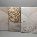 skysoon 3 Panels Neutral Abstract Wall Art, Minimalist Textured Canvas Wrapped Wall Decor, Beige Modern Boho Nordic Artwork for Living Room Bedroom Office 16x24 Inch
