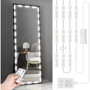Kintion LED Vanity Mirror Lights with RF Remote, Dimmable Hollywood Style 13ft(4m), Bathroom Waterproof, for Full Body Mirror, Makeup Mirror, Vanity Mirror, Bathroom Mirror(Mirror Not Include)