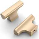 Asidrama 10 Pack Champagne Copper Kitchen Cabinet Knobs Dresser Knobs Drawer Knobs Single Hole Cabinet T Bar Pull Handles for Kitchen Wardrobe Cupboard