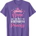 Nana of The Birthday Princess Birthday Girl Kid Family T-Shirt, Medium