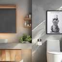 Home Art Framed Bathroom Decoration Wearing Glasses Toilet Paper Hat Crocodile Decoration Interesting Black And White Animal Canvas Print Painting (10"L x 8"W)