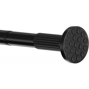 Tension Curtain Rod, Shower Curtain Rod, 46-128 inch, No Drill Window Curtain Rod, Rustproof Adjustable Shower Rods for Bathroom, Extra Long For Outdoor, Living Room, Black