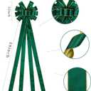 Christmas Tree Topper,48x13 Inches Velvet Toppers Bow,Large Decorative Bows for Christmas Decoration (Green)