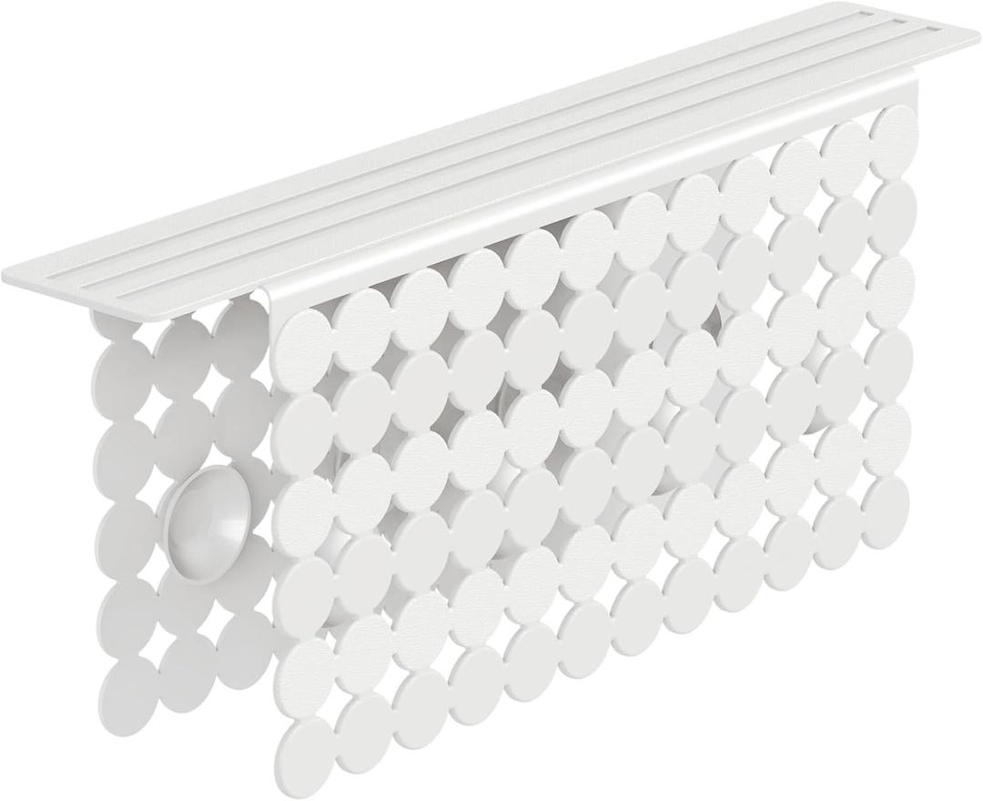 Bligli Plastic Sink Saddle, Sink Divider Mat with Strong Suction Cups, Kitchen Divided Sink Protector Mat for Glassware Dishes, Easy to Clean and No Smell, 9.5" x 12", White