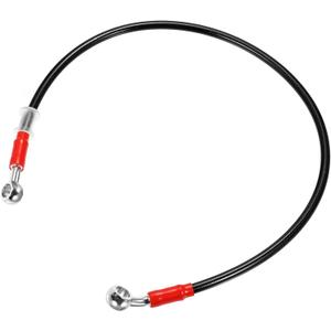 X AUTOHAUX 65cm 25.59" Length 10mm ID Motorcycle Hydraulic Brake Line Oil Hose Pipe 28 0 Stainless Steel Braided Cable for ATV Motocross Sport Bikes Black