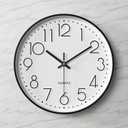 Tosnail 12 Inch Large Non Ticking Wall Clock, Round Silent Battery Operated Wall Clock for Living Room, Bathroom, Bedroom, Kitchen, Office Wall Decor - Modern Black Frame