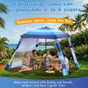 Beach Cabana,Spacious 7.2 x 7.2 FT Beach Cabana Provides Ample Shade for 5-6 People, Perfect for Family Outings; Features 3 Side Curtains for Enhanced Privacy and Wind Protection