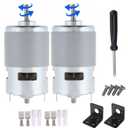 775 DC Motor DC 12V - 24V Max 12000 RPM Ball Bearing Large Torque High Power Low Noise Gear Motor Electronic Component Motor 2-Packwith Bracket